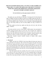 MỘT số GIẢI PHÁP NHẰM NÂNG CAO CHẤT LƯỢNG NGHIÊN cứu KHOA học của SINH VIÊN KHOA QUAN hệ QUỐC tế, HUFLIT SOME SOLUTIONS FOR IMPROVING SCIENTIFIC RESEARCH QUALITY OF DIRS STUDENT, HUFLIT 