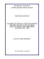 Tác động của quản lý vốn luân chuyển đến hiệu quả quản trị tài chính công ty cổ phần nhựa bình minh giai đoạn 2013 – 2018 