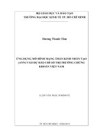 Ứng dụng mô hình mạng thần kinh nhân tạo (ANN) vào dự báo chỉ số thị trường chứng khoán việt nam 