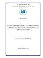 Các giải pháp để hạn chế rủi ro tín dụng bán lẻ tại ngân hàng TMCP ngoại thương việt nam – chi nhánh cần thơ 