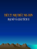 slide bài giảng NHỊ THỨC NIU tơn đại số và GIẢI TÍCH 11 