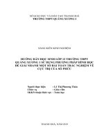 sử dụng phương pháp hình học để giải nhanh một số bài toán trắc nghiệm về cực trị của số phức 