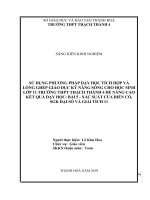 Sử dụng phương pháp dạy học tích hợp và lồng ghép giáo dục kỹ năng sống cho học sinh lớp 11 trường THPT thạch thành 