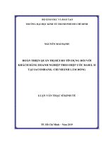 Hoàn thiện quản trị rủi ro tín dụng đối với khách hàng doanh nghiệp theo hiệp ước basel II tại sacombank  chi nhánh lâm đồng 