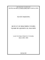 (Luận văn thạc sĩ) Quản lý các hoạt động văn hóa tại khu du lịch bản Lác, Mai Châu