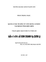 Luận văn thạc sỹ - Quản lý dự án đầu tư xây dựng cơ bản tại Bảo hiểm xã hội tỉnh Điện Biên