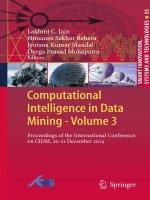 Computational intelligence in data mining (vol  3) jain, behera, mandal  mohapatra 2014 12 11 