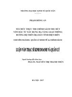 Luận văn thạc sỹ - Tổ chức thực thi chính sách thu hút vốn đầu tư xây dựng hạ tầng giao thông đường bộ trên địa bàn tỉnh Điện Biên