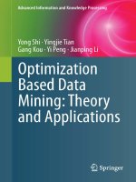 Optimization based data mining  theory and applications shi, tian, kou, peng  li 2011 05 18 