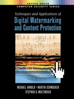 Techniques and applications of digital watermarking and content protection 