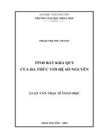 Tính bất khả quy của đa thức với hệ số nguyên (Luận văn thạc sĩ)