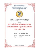 Rèn kĩ năng hội thoại cho học sinh lớp 3 qua phân môn Tập làm văn