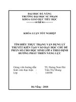 Tìm hiểu thực trạng vận dụng lý thuyết kiến tạo vào dạy học chủ đề phân số cho học sinh lớp 4 theo định hướng phát triển năng lực