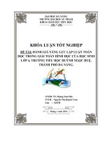 Đánh giá năng lực lập luận toán học trong giải toán hình học của học sinh lớp 4 trường Tiểu học Huỳnh Ngọc Huệ, thành phố Đà Nẵng