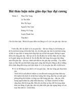 Bài thảo luận môn giáo dục học đại cương