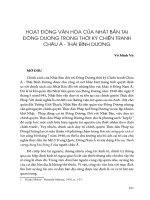 HOẠT ĐỘNG văn hóa của NHẬT bản tại ĐÔNG DƯƠNG TRONG THỜI kỳ CHIẾN TRANH CHÂU á  THÁI BÌNH DƯƠNG 