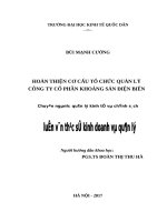 Luận văn thạc sỹ - Hoàn thiện cơ cấu tổ chức quản lý Công ty cổ phần Khoáng sản Điện Biên