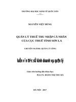 Luận văn thạc sỹ - Quản lý thuế thu nhập cá nhân của Cục Thuế tỉnh Sơn La