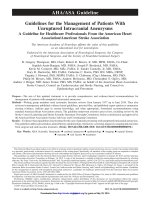 AHA ASA intracranial aneurysm unruptured 2015 