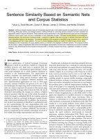Sentence Similarity Based on Semantic Nets and Corpus Statistics