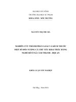 Nghiên cứu thành phần loài và kích thước một số đối tượng cá chủ yếu khai thác bằng nghề rớ ở xã Cẩm Thanh - Hội An