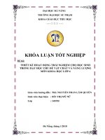 Thiết kế hoạt động trải nghiệm cho học sinh trong dạy học chủ đề Vật chất và Năng lượng môn Khoa học lớp 4