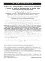 AHA cerebral venous thrombosis 2011 