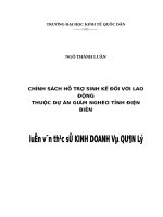 LUẬN VĂN THẠC SỸ - CHÍNH SÁCH HỖ TRỢ SINH KẾ ĐỐI VỚI LAO ĐỘNG THUỘC DỰ ÁN GIẢM NGHÈO TỈNH ĐIỆN BIÊN