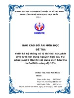 Đồ án Thiết kế hệ thống xử lý khí thải SO2  phát sinh từ lò hơi dùng nguyên liệu dầu FO, năng suất 5 (tấnh)  với dung dịch hấp thu là Ca(OH)2  nồng độ 10%