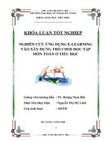 Nghiên cứu ứng dụng E-Learning vào xây dựng trò chơi học tập trong môn toán ở Tiểu học
