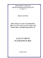 Luận án tiến sĩ kinh tế học  phân tích các yếu tố ảnh hưởng đến cán cân vãng lai của việt nam trong bối cảnh hội nhập quốc tế 