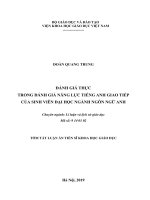 Đánh giá thực trong đánh giá năng lực tiếng anh giao tiếp của sinh viên đại học ngành ngôn ngữ anh (tt) 