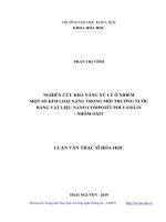 Nghiên cứu khả năng xử lý ô nhiễm một số kim loại nặng trong môi trường nước bằng vật liệu nano compozit polyanilin   nhôm oxit 