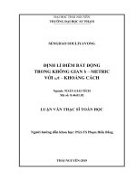 Định lí điểm bất động trong không gian b   metric với wt   khoảng cách 
