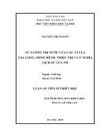 Tư tưởng trị nước của các vị vua gia long, minh mệnh, thiệu trị và ý nghĩa lịch sử của nó 
