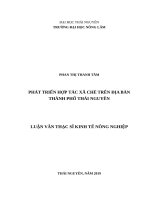 Phát triển hợp tác xã chè trên địa bàn thành phố thái nguyên 