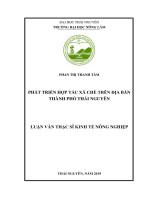 Phát triển hợp tác xã chè trên địa bàn thành phố thái nguyên 