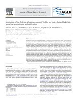 application of the soil and water assessment tool for six watersheds in lake erie model parameterization and calibration 