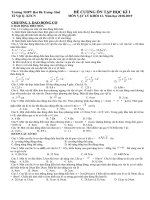 Đề cương ôn tập học kỳ i – khối 12 năm học 2018 2019 môn vật lí (phần bài tập)   trường THPT hai bà trưng   huế 