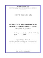 Các nhân tố ảnh hưởng đến tiến độ hoàn thành dự án xây dựng hạ tầng kỹ thuật ở thành phố hồ chí minh 