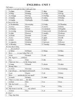 ENGLISH 6- ôn tập unit 3