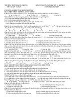 Đề cương ôn tập học kỳ i – khối 11 năm học 2018 2019 môn vật lí   trường THPT hai bà trưng   huế 