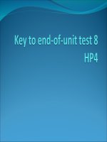 HP4 key to end of unit test 8