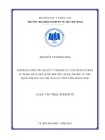 Đánh giá công tác quản lý vốn đầu tư xây dựng cơ bản từ ngân sách nhà nước đối với các dự án đầu tư xây dựng trụ sở làm việc tại cục thuế tỉnh đồng tháp 