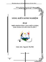 skkn biện pháp nâng cao chất lượng giải toán có lời văn ở lớp 1 (2019) 
