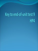 HP4 key to end of unit test 9