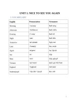 LÝ THUYẾT và bài tập ANH 4  UNIT 1 11 có đáp án  