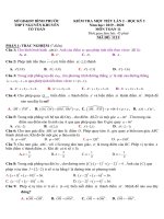 de kiem tra lan 2 hk1 toan 11 nam 2019 2020 truong nguyen khuyen binh phuoc 