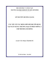 Các yếu tố tác động đến rủi ro tín dụng tại ngân hàng thương mại cổ phần đông á   chi nhánh lâm đồng 