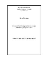 Luận văn thạc sĩ định hướng xây dựng thương hiệu trường đại học Duy Tân